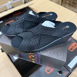 Bernie Mev Bernadette Black Woven Wedge US 7 EU 38